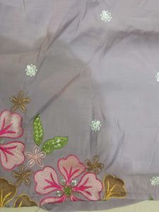 Embroidered Lavender Kurta Set With dupatta