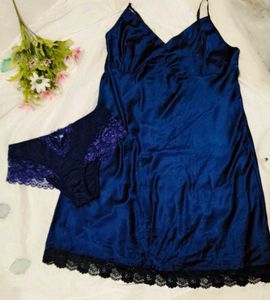 Lace Trim Slip nighty with brief