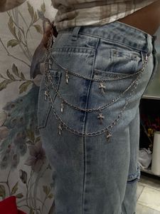 Y2k layered denim chain