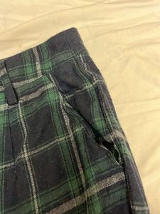 Plaid Wide Leg Trousers
