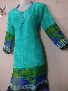Sea Grin Kurta with Abstract Print