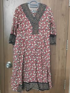 Stylish Red Printed Kurta