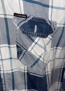 Men's Blue Plaid Long Sleeve Shirt