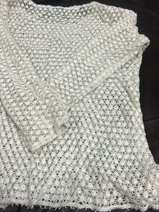 White Crochet Knit Top
