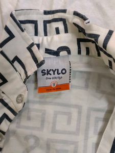 Designer Print Button-Up Shirt