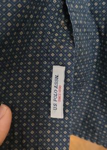 Us Polo Assn Dark Blue Patterned Shirt.