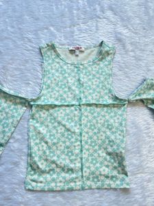 Cute Floral Cold Shoulder Top