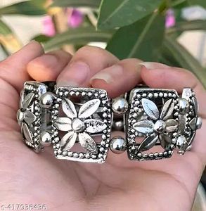 Ethnic Silver Toned Bracelets