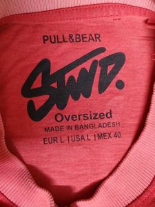 Men's Red Graphic Oversized T-Shirt
