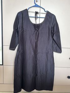Black Chanderi Kurta