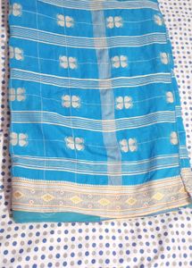 Beautiful Blue Saree with Elegant Border