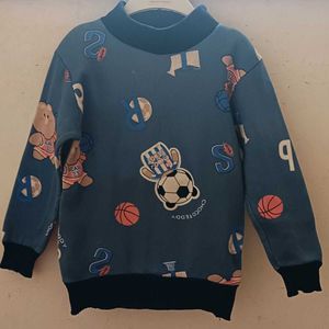 Cute Teddy Bear & Soccer Print Sweatshirt