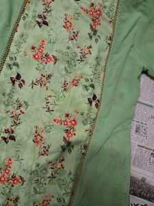 Vibrant green Kurta with gold balls