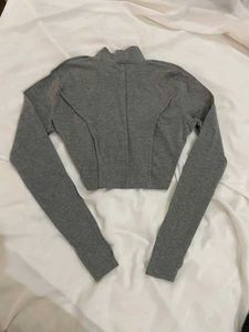 Grey Turtleneck sport Top