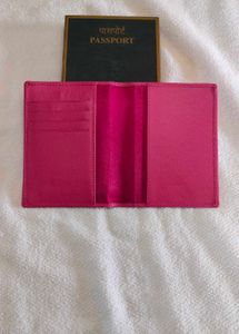Pink Leather Passport Holder