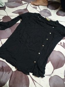 Stylish Black Button-Up Top