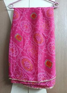 Pink Bandhej Full Gher Kurta Set with Dupatta😍💓