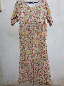 Chic Floral Print Dress Material