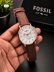 Fossil Analog Watch - Leather Strap