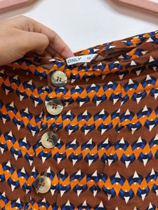 Patterned Button-Up Shorts