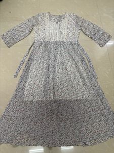 Boho-Chic White &amp; Purple Floral Tiered Long Maxi D