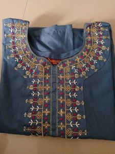 Embroidered Blue Kurta Set