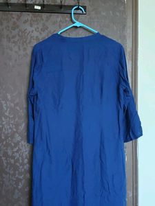 Royal Blue V-Neck Kurta