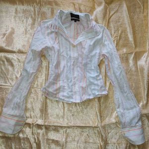 Striped Button-Up Blouse