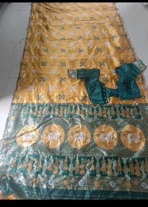 Elegant Yellow &amp; Green Saree