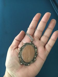 Vintage natural agate Silver Necklace