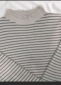 Real Newme Striped Mock Neck Long Sleeve Top🌷
