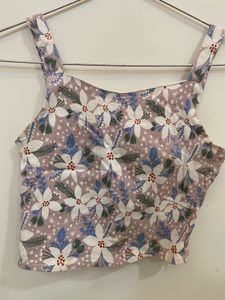 Floral Print Crop Tank Top