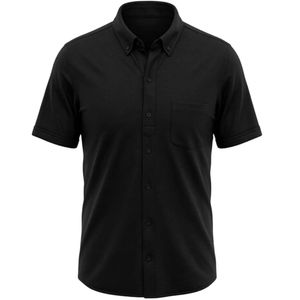 Men's Black Short Sleeve Button-Up Shirt