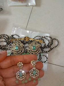 ad diamond mangalsutra with chain Kundan Necklace