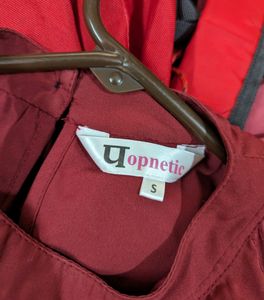 Maroon Cut Shoulder Top