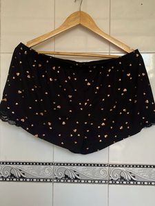 Cozy Black Heart Pajama Shorts