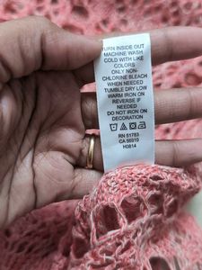 Pink Crochet Knit Top
