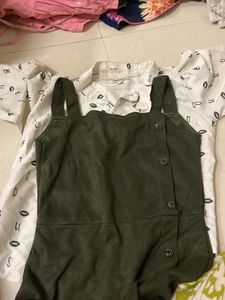 Olive Green Button Detail Dress