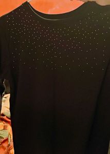 Sparkling Black Long Sleeve Top
