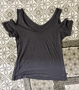 Y2k Bebe Cold Shoulder Top