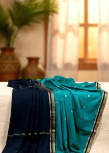 Teal Embellished Saree