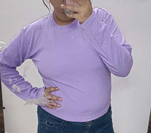 Lavender Textured Long Sleeve Top