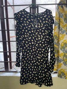 Black Floral Mini Dress