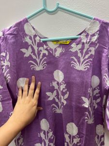 combo for 2 cotton Purple Floral Print Kurta