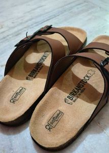 Brown Double-Buckle Slides