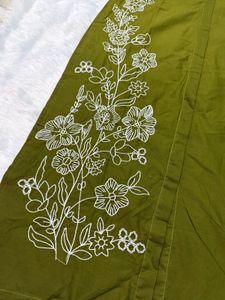 Cotton Olive Green Kurta set