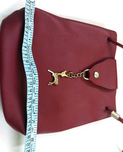Sling bag Red Puf leather Arjustable/unique fan