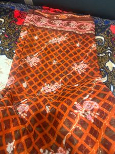 Elegant Floral Print Saree