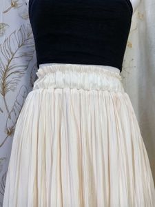 Elegant Cream Silk Skirt