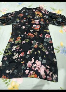 Floral Print Puff Sleeve Dress